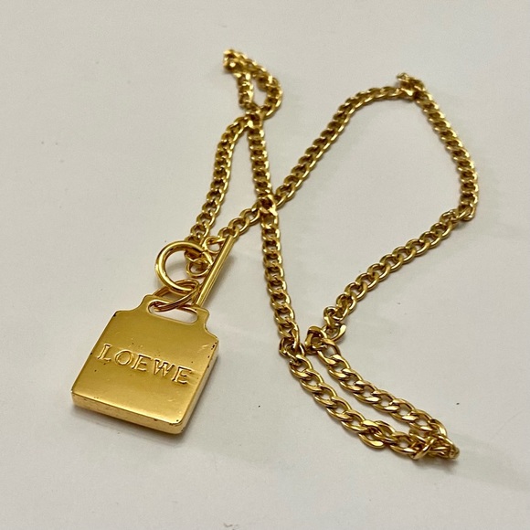(SOLD) Vintage, Authentic Loewe Gold Plated 18-inch Chain Necklace - Picture 8 of 10